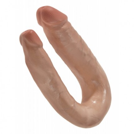 Двойной фаллос King Cock U-Shaped Small Double Trouble Tan