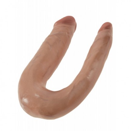 Двойной фаллос King Cock U-Shaped Small Double Trouble Tan