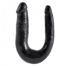 Двойной фаллос King Cock U-Shaped Small Double Trouble Black