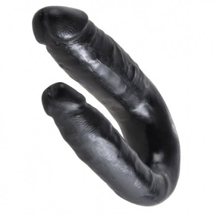 Двойной фаллос King Cock U-Shaped Small Double Trouble Black