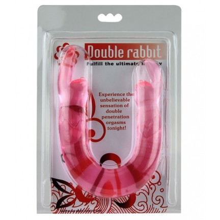 Двухголовый фаллоимитатор Double Rabbit розовый