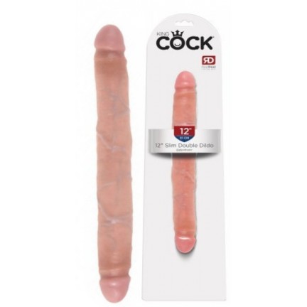 Двухсторонний фаллос King Cock 12 in Slim Double Dildo телесный