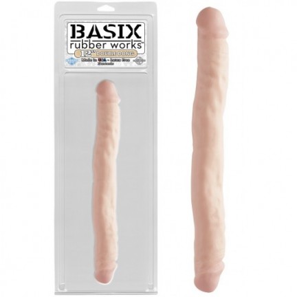 Двухсторонний фаллоимитатор Basix Rubber Works 12 Double Dong Flesh