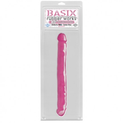 Двухсторонний фаллоимитатор Basix Rubber Works 12 in Double Dong Pink