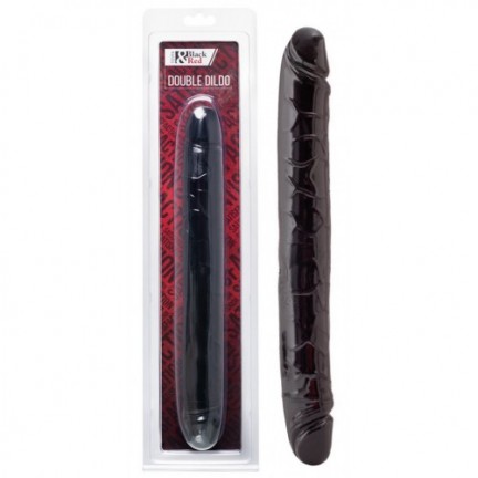 Двусторонний черный фаллоимитатор Black and Red Toyfa 31 см