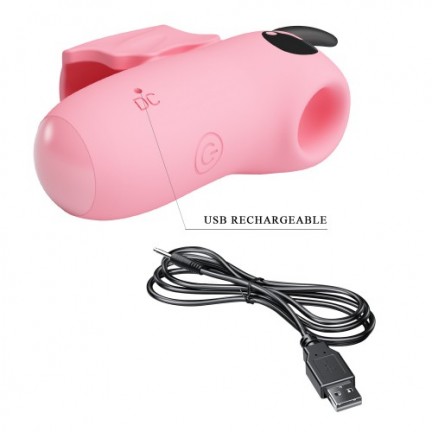 Насадка на палец Pretty Love Magic Devil с электро и вакуумно-волновой стимуляцией