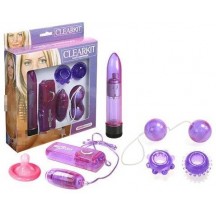 Набор из вибратора с шариками фиолетовый Clear Vibratorkit