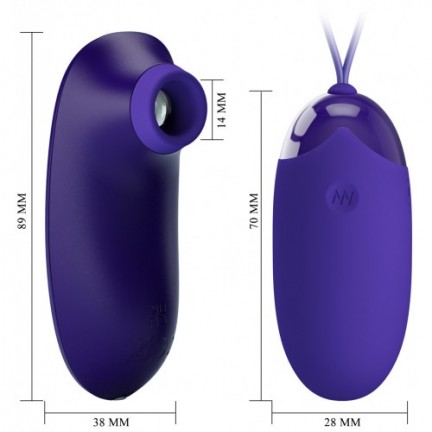 Набор Pretty Love Orthus-Youth с вакуумно-волновым стимулятором и виброяйцом с пультом ДУ