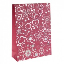 Подарочный пакет Сердечки розовый 28 х 38 см