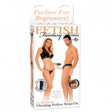 Фаллопротез с вибрацией Hollow Strap On - Flesh Фаллопротез с вибрацией Hollow Strap On - Flesh