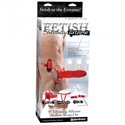 Страпон с вибрацией полый FF Extreme 9in Vibrating Silicone Hollow Strap-On Страпон с вибрацией полый FF Extreme 9in Vibrating Silicone Hollow Strap-On