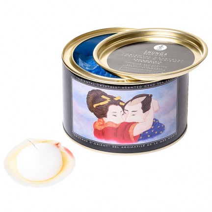 Соль мёртвого моря Shunga Bath Salts Aphrodisia + свеча, 600 гр.