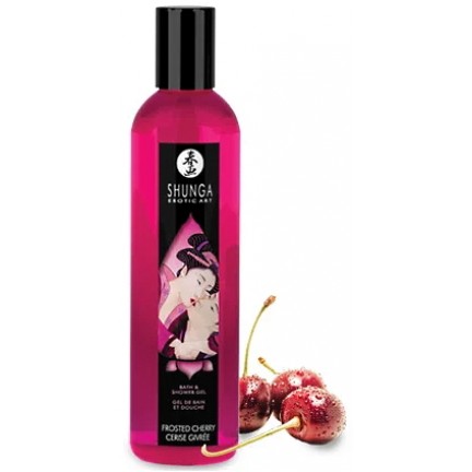 Съедобный гель для ванны и душа Shunga Frosted Cherry морозная вишня с расслабляющим эффектом 250 мл