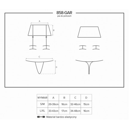 Дерзкий пояс для чулок и стринги 858-GAR-1, L/XL