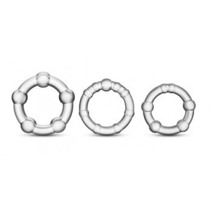 Набор колец прозрачных Power Plus Triple Beaded Ring Set