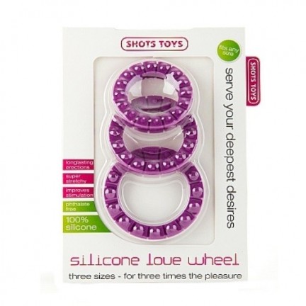 Набор их 3-х эрекционных колец Silicone Love Wheel Purple