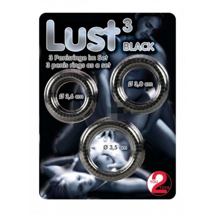 Набор эрекционных колец Lust 3 Black Orion