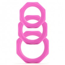 Набор их 3-х эрекционных колец Octagon Rings Pink