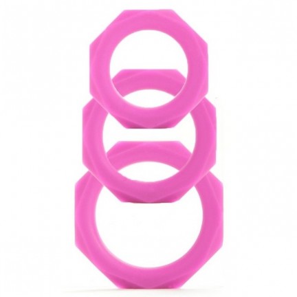 Набор их 3-х эрекционных колец Octagon Rings Pink