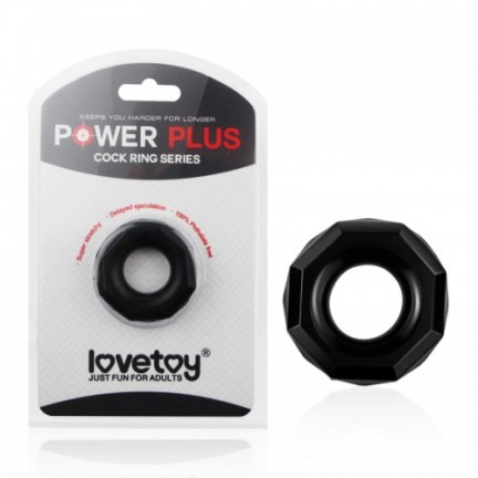 Черное эрекционное кольцо Power Plus Cock Ring