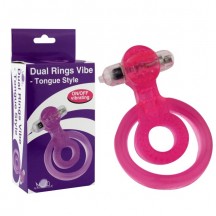 Виброкольцо розовое Dual Rings Vibe-Tongue Style