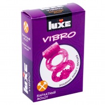 Виброкольцо с презервативом Luxe Vibro Бархатный Молот