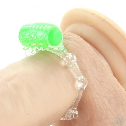 Яркое зеленое кольцо на пенис с вибрацией The Screaming O