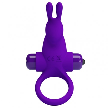 Эрекционное виброкольцо Pretty Love Vibrant Penis Ring I с клиторальным стимулятором фиолетовое
