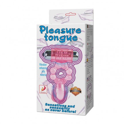 Эрекционное кольцо с вибрацией Pleasure Tongue