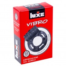 Виброкольцо с презервативом Luxe Vibro Африканский Эль Дьябло