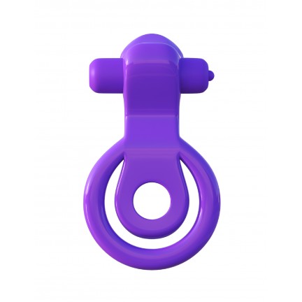 Двойное эрекционное кольцо с вибрацией Licks Couples Ring фиолетового цвета