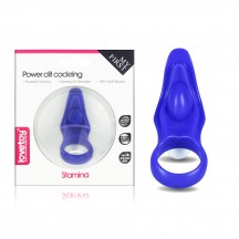 Виброкольцо Power Clit Silicone Cockring голубое