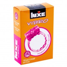 Виброкольцо с презервативом Luxe Vibro Техасский Бутон