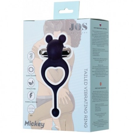 Эрекционное кольцо с вибрацией и хвостиком Jos Mickey