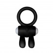 Черное виброкольцо Power Clit Cockring Rabbit