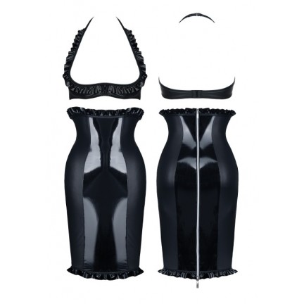 Комплект юбка и лиф с открытой грудью Danika черного цвета размер S