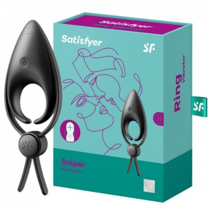 Эрекционное кольцо-лассо с вибрацией Satisfyer Sniper черное