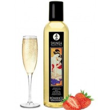 Возбуждающее массажное масло Shunga Romance Sparkling клубника с шампанским 250 мл