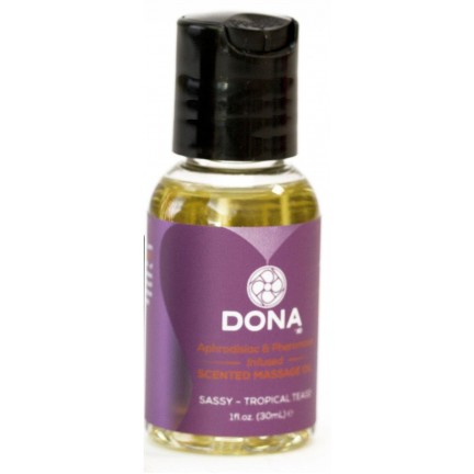 Массажное масло Dona с феромонами и афродизиаками с тропическим ароматом 30 мл