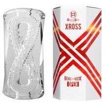 Прозрачный мастурбатор с двумя спиральными входами Xross Open Beads Rock