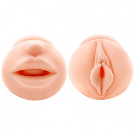 Двусторонний мастурбатор Crazy Bull Nancy вагина и ротик с уплотняющими кольцами