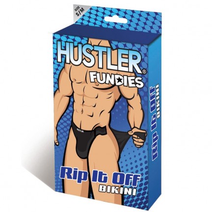 Классические черные трусы Hustler Fundies на двух липучках SM