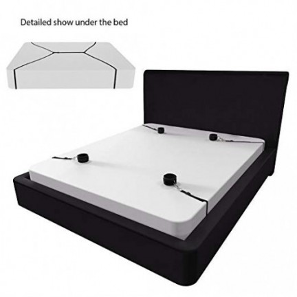 Черный набор для бондажа к кровати