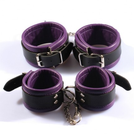 Фиолетовые наручники с надежным ремешком
