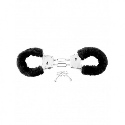 Наручники с черным мехом FF Beginners Furry Cuffs Black