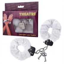Металлические наручники с белым мехом Theatre
