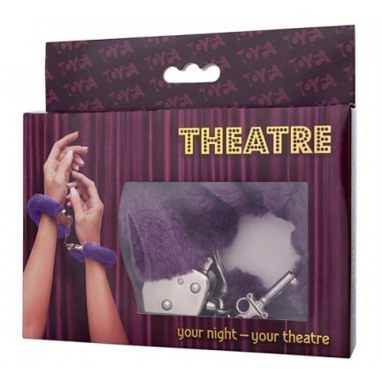 Металлические наручники с фиолетовым мехом Theatre Металлические наручники с фиолетовым мехом Theatre