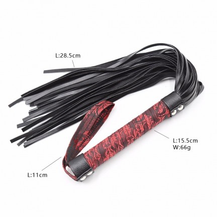 Плеть Flogger с темно-красной ручкой 44 см
