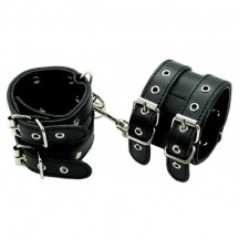 Широкие черные наручники с двойным фиксатором