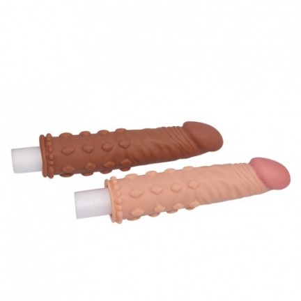 Насадка на пенис удлиняющая Super-Realistic Penis Extension Sleeve мулат